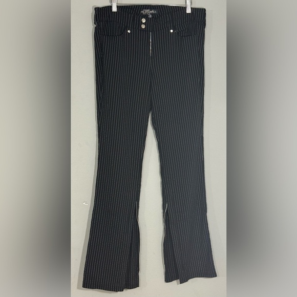 Lip Service Pinstripe Flare Pants Ankle Zip Sz34 Women’s - Picture 1 of 12